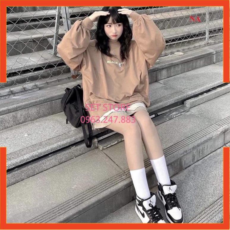 Áo sweater nam nữ, Áo nỉ cotton cổ tròn màu nâu in chữ Black | BigBuy360 - bigbuy360.vn