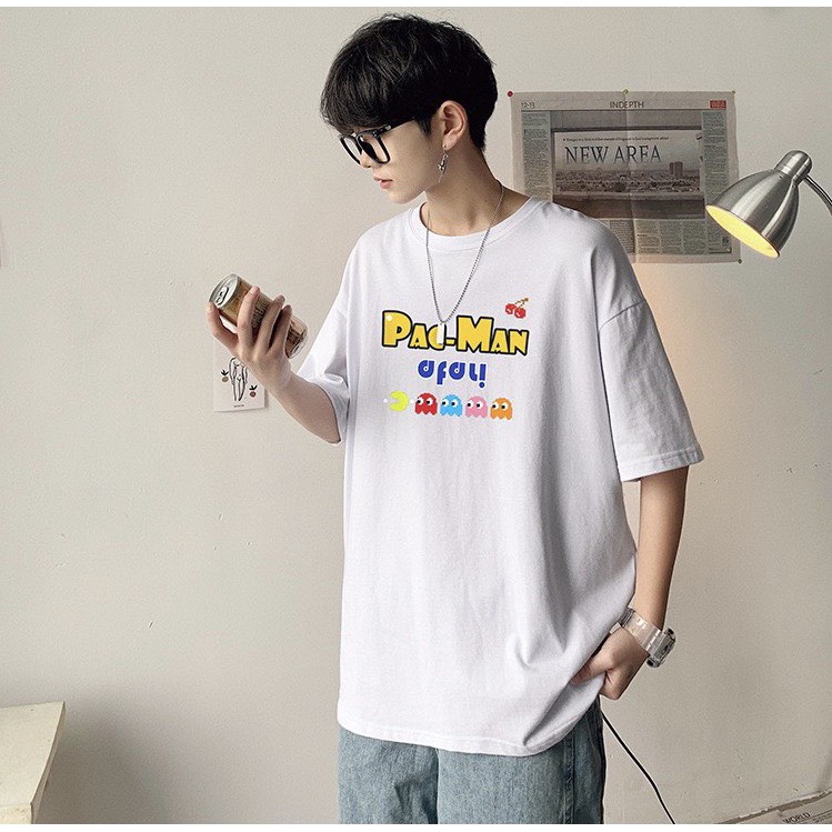 Áo Thun Tay Lỡ Unisex Form Rộng Nam - TTL699 Pacman - Chất Cotton Mềm Mịn Mát - Form Oversize < 75kg Cực Chất | BigBuy360 - bigbuy360.vn