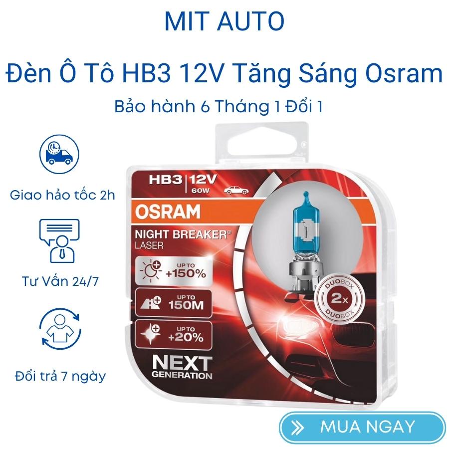 Bóng đèn Halogen Osram HB3 9005 12V 60W tăng sáng Night Breaker Laser sử dụng cho đèn gầm cos ô tô xe hơi