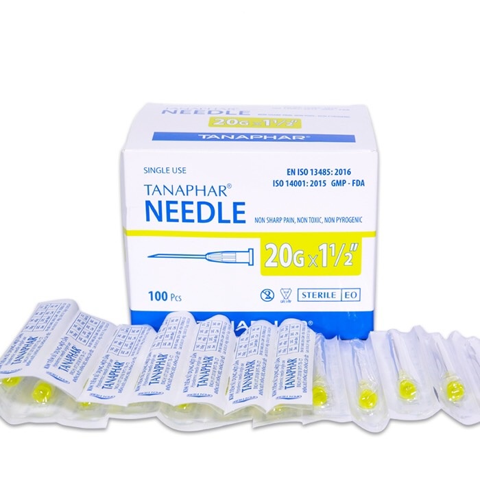 Hộp 100 Kim tiêm Tanaphar đủ các cỡ 18G; 20G; 21G; 23G; 25G; 26G - tiêu chuẩn Châu Âu, tiệt trùng
