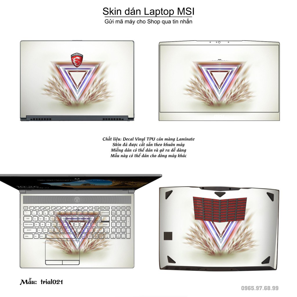 Skin dán Laptop MSI in hình Đa giác _nhiều mẫu 4 (inbox mã máy cho Shop)