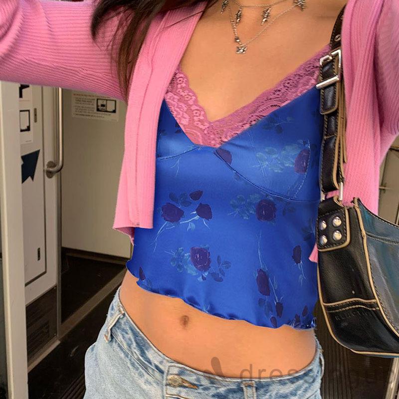 Áo Tay Dài Phối Ren Hoa Thiết Kế Cổ Chữ V Nữ Tính