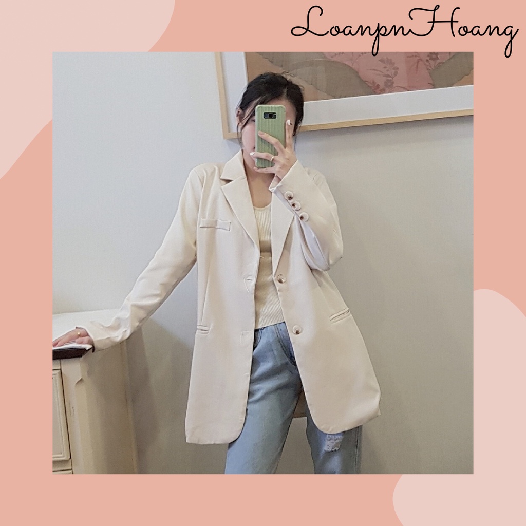 [BLAZER 04] Blazer dài tay đai eo màu trơn phong cách Hàn Quốc, Áo vest nữ
