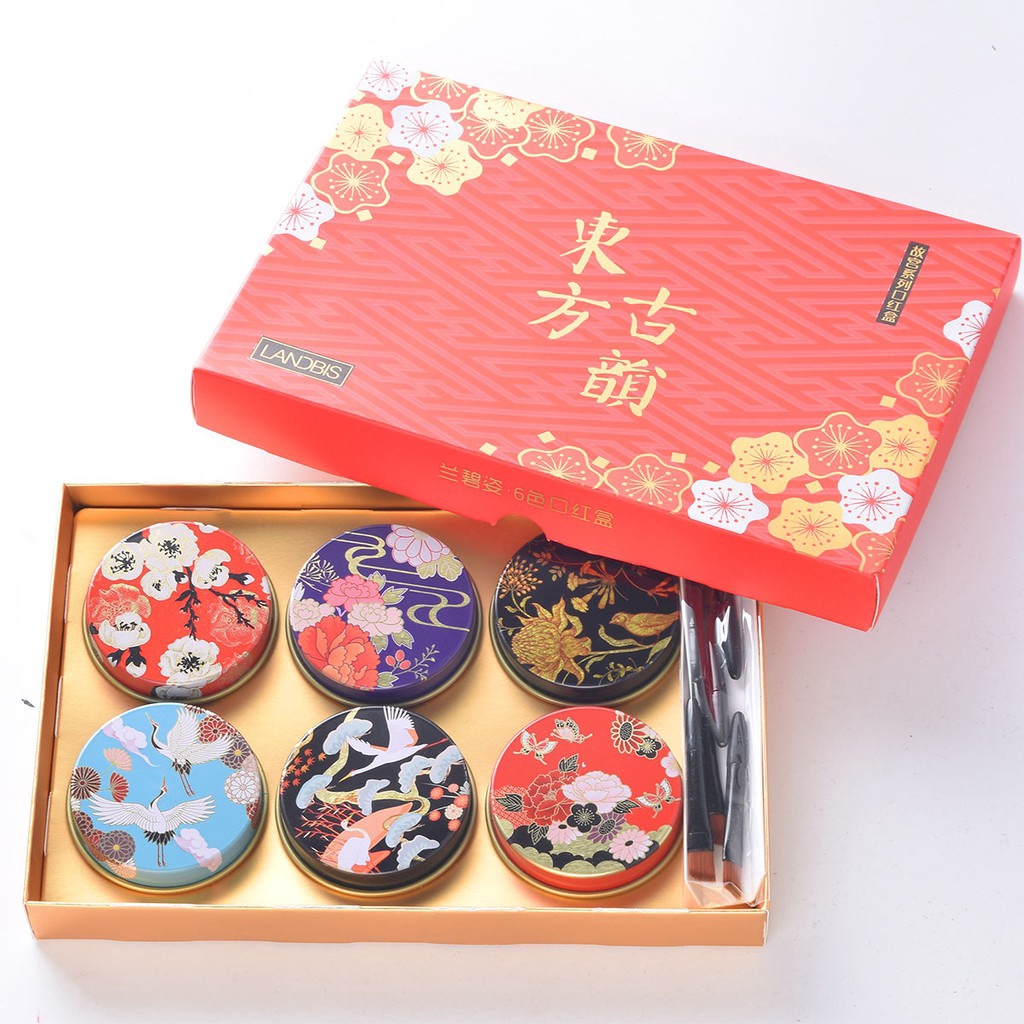 Set 6 Son Môi Phong Cách Trung Hoa Cổ Điển Kèm Cọ # L221 | BigBuy360 - bigbuy360.vn
