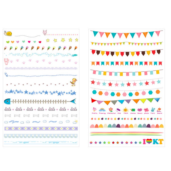 SET STICKER ngăn dòng siêu cưng - dividing sticker