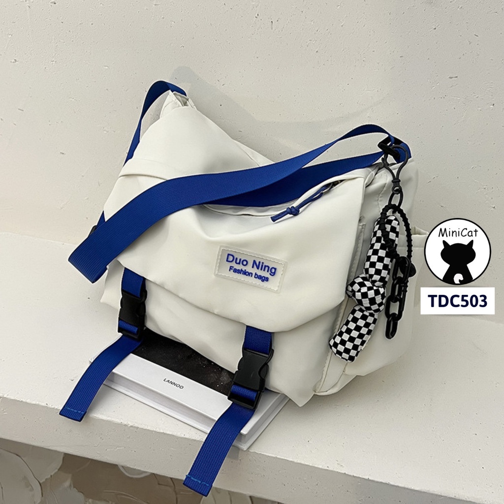 Túi đeo chéo, túi đeo vai vải canvas Hàn Quốc MiniCat TDC503