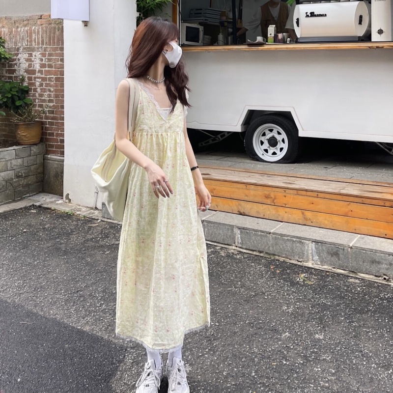 Đầm Maxi Hoa Cổ Chữ V Thời Trang Mùa Hè