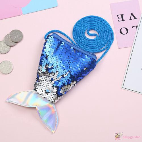 Túi đựng tiền xu đính sequin lấp lánh xinh xắn dành cho bé gái