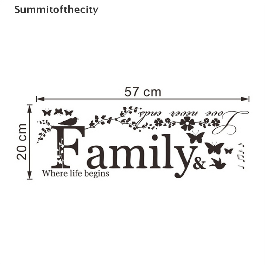 Miếng Dán Tường Trang Trí Nội Thất Tháo Được In Chữ Family Bằng Vinyl