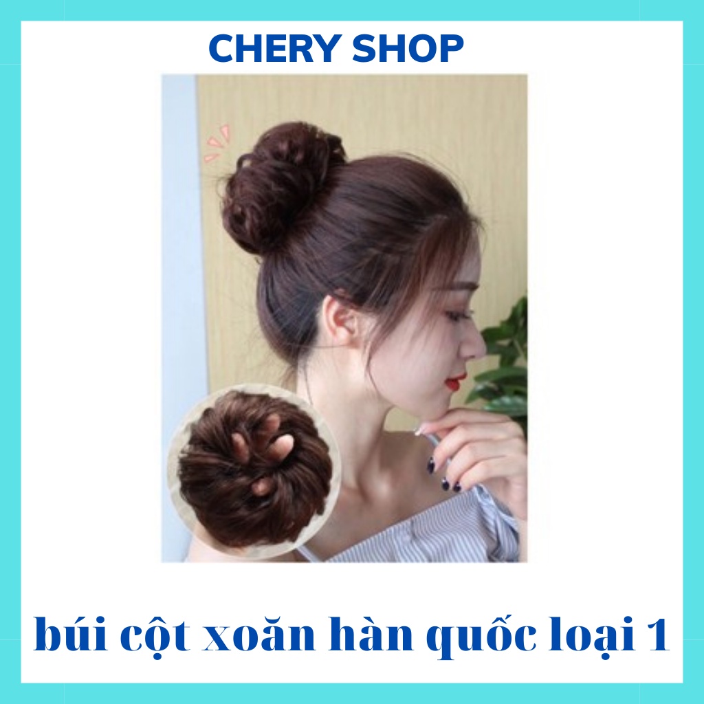 Tóc giả búi FREESHIP Tóc giả búi cột xoăn cao cấp