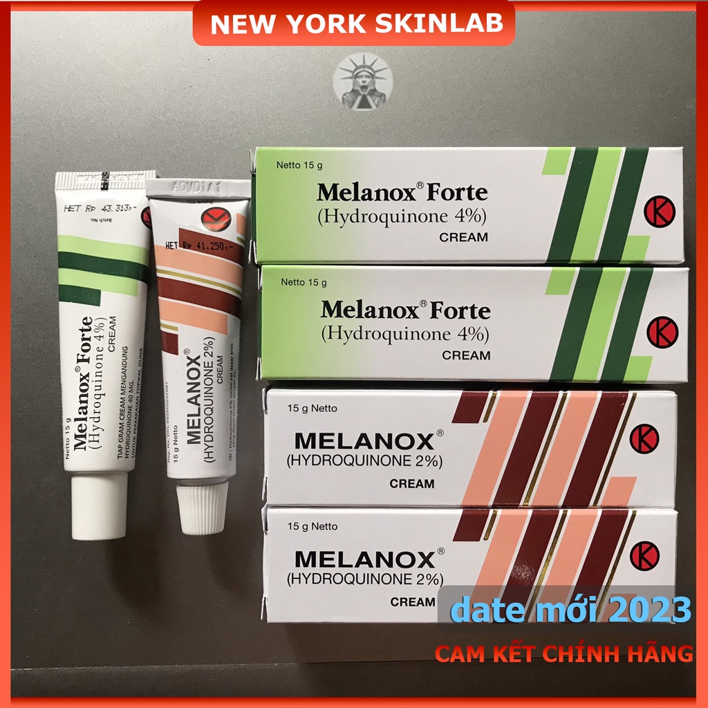 Kem Melanox Forte và Refaquin (15g), hết nám da, giảm mờ thâm nám, dưỡng trắng và làm sáng da