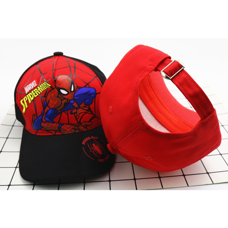 DISNEY Mũ hip hop Hình Người Nhện Marvel Có Thể Điều Chỉnh Kích Cỡ Cho Bé Từ 2-8 Tuổi