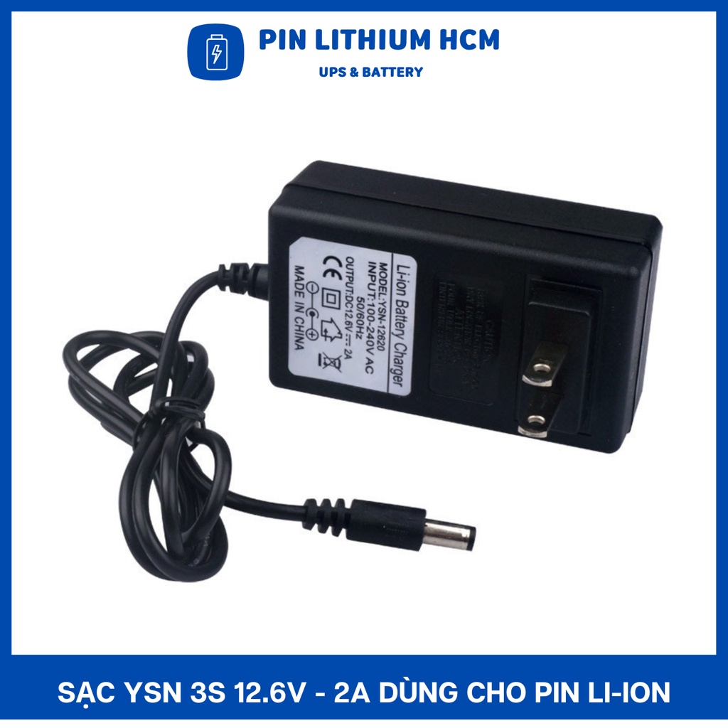 Sạc 3S 12.6V - 2A YSN dùng cho Pin Li-ion , Có Đèn Báo Khi Đầy Pin