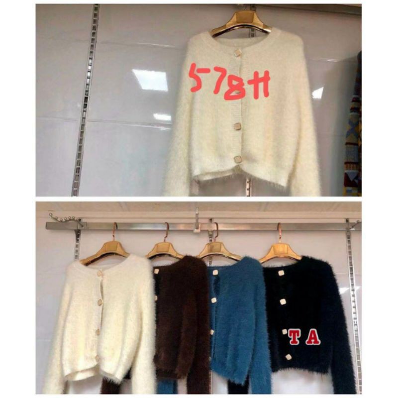 Áo khoác lông cổ tròn 4 khuy hàng QCL1