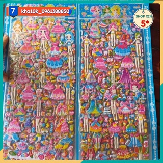 Vỉ hình dán thời trang công chúa nhiều mẫu mã ( 1 vỉ 18 tấm )