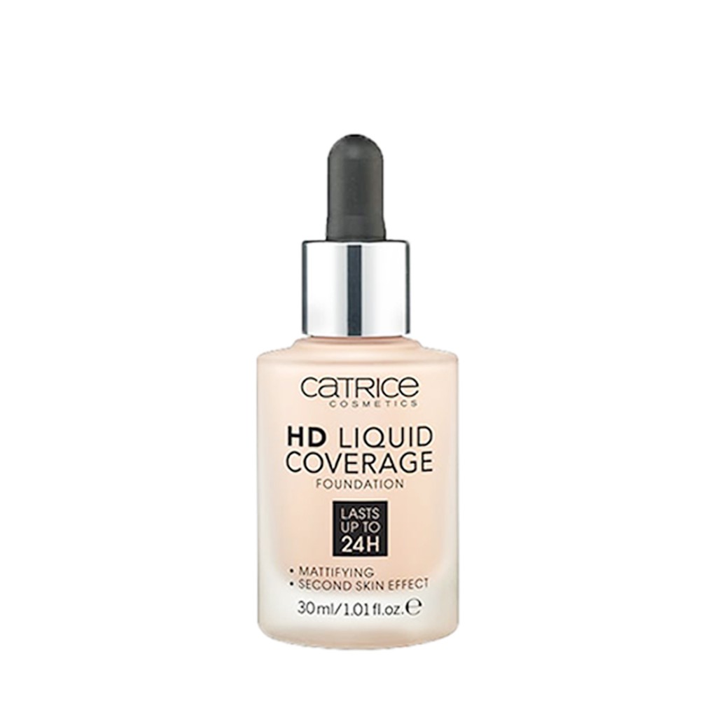 ﹊♙Germany Catrice HD Dropper Long Che khuyết điểm Giữ ẩm Kem nền 30ml010 Light Beige 020 Warm Ivory White