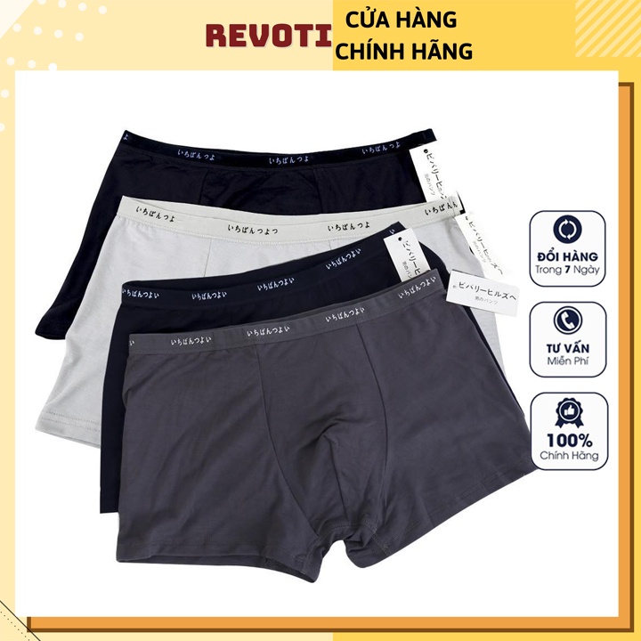 Quần sịp đùi xuất nhật REVOTI chất liệu coton lụa 100% co giãn 4 chiều, siêu mềm, thấm hút mồ hôi tốt REVOTI QL03