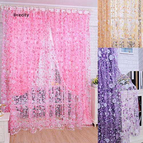 Rèm Cửa Voan In Hoa Hướng Dương