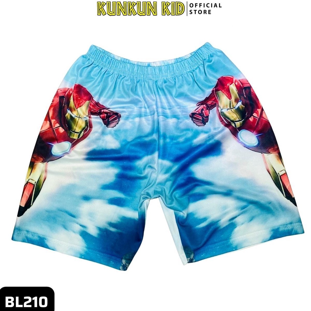 Bộ ba lỗ bé trai thun lạnh in 3d hoạt hình Ironman Kunkun Kid BL210, quần áo trẻ em size đại