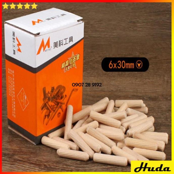 Chốt gỗ tròn Loại 1 ghép mộng phi 6mm 8mm 10mm