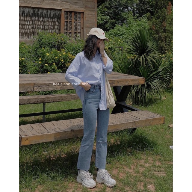 áo sơ mi kẻ sọc thêu dài tay 135 | BigBuy360 - bigbuy360.vn