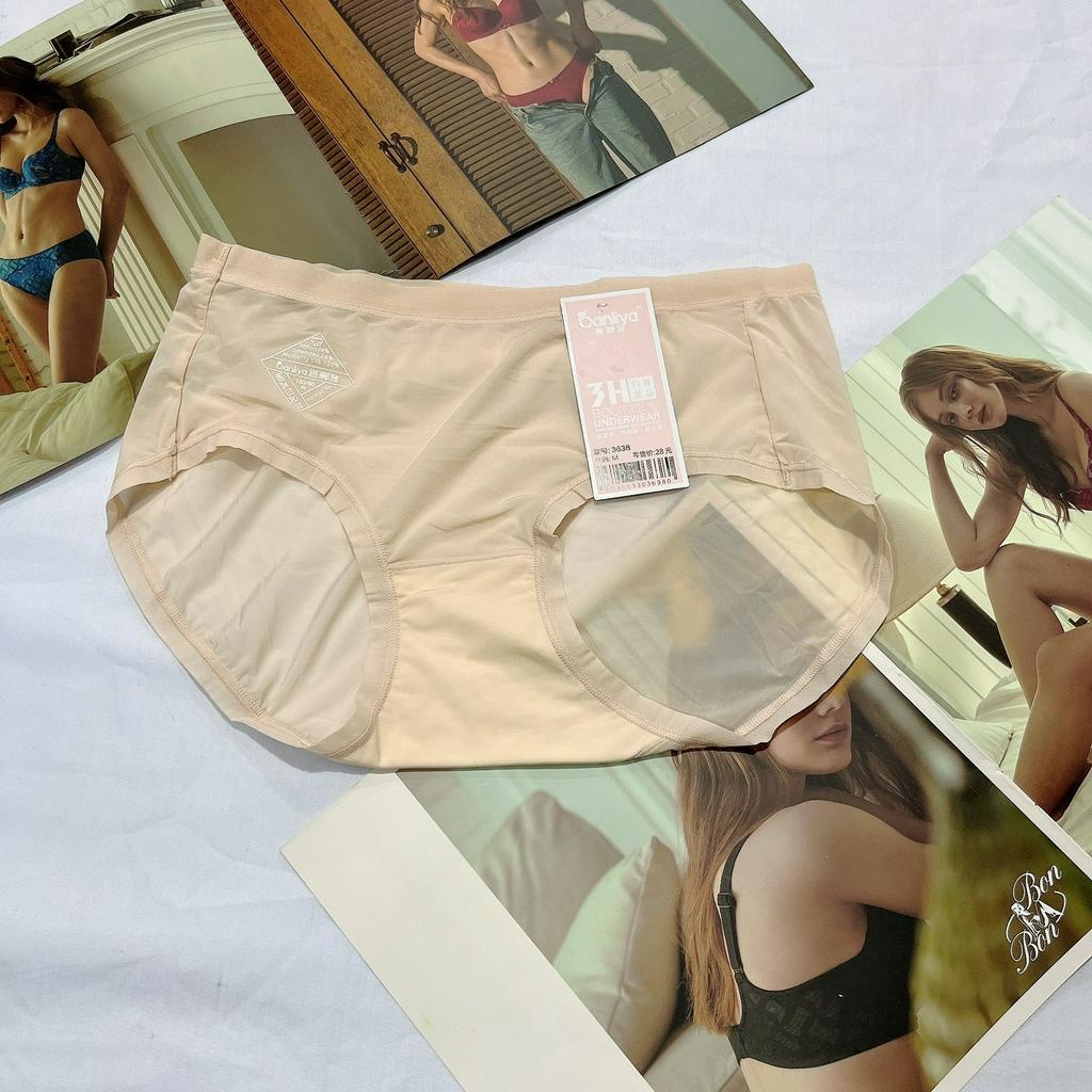 Quần lót nữ thun lạnh trơn cao cấp 3638 cạp vừa chất liệu mềm mịn thoáng mát size 50kg-60kg