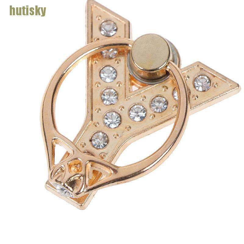 hutisky Diamond metal letter finger ring smartphone stand holder mobile phone holder CDH