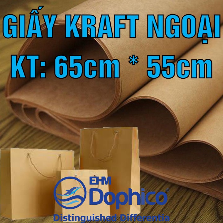 [25 Tờ] Giấy xi măng gói hàng – Giấy Kraft màu da bò – KT: 65cm x 55cm – Chống thấm nước – Dai chắc