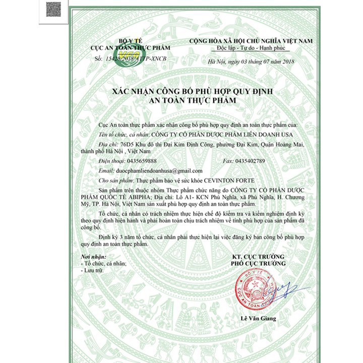 CEVINTON FORTE BỔ NÃO TĂNG CƯỜNG TRÍ NHỚ