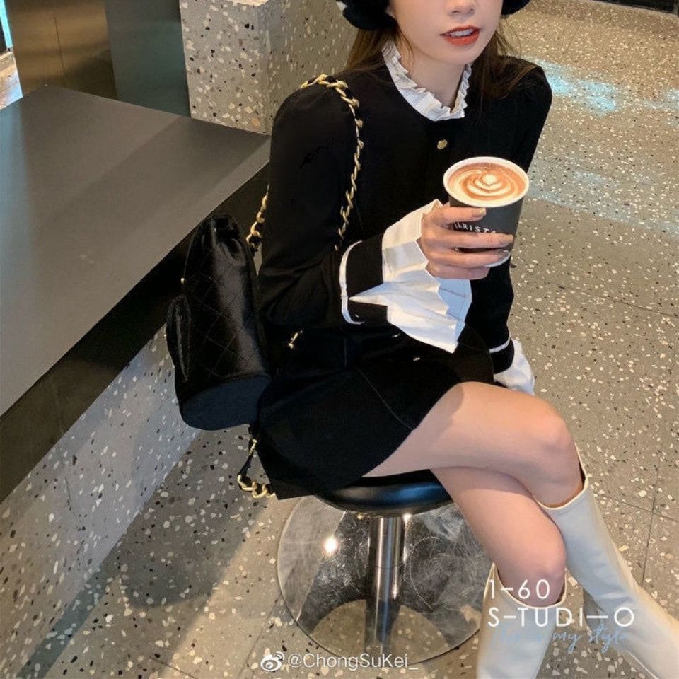 Đầm đen dáng ôm phong cách Pháp cổ điển thời trang mùa thu cho nữ 2021