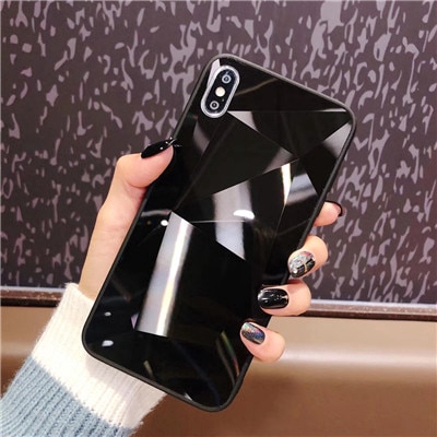 Case for Apple iPhone X XS XR 6 6S 7 8 Plus Case 3D Diamond Glossy Shine Mirror Phone Cover