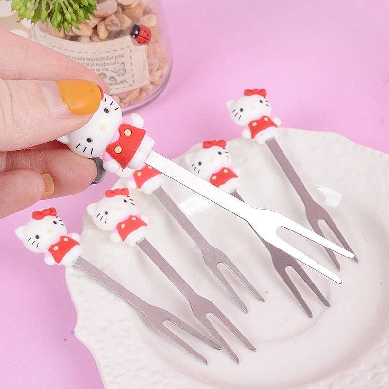 Bộ 6 Nĩa Ăn Trái Cây Hình Hello kitty