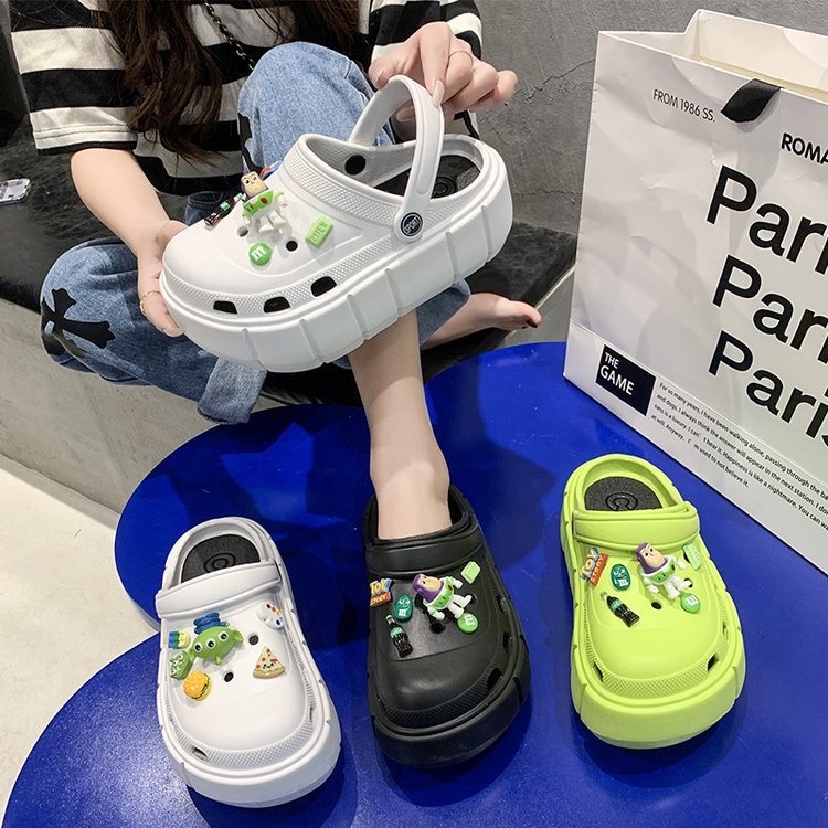Dép Cross, dép sục nam nữ Hàn Quốc đế 6cm siêu nhẹ kèm Sticker dễ thương- Hottrend 2022