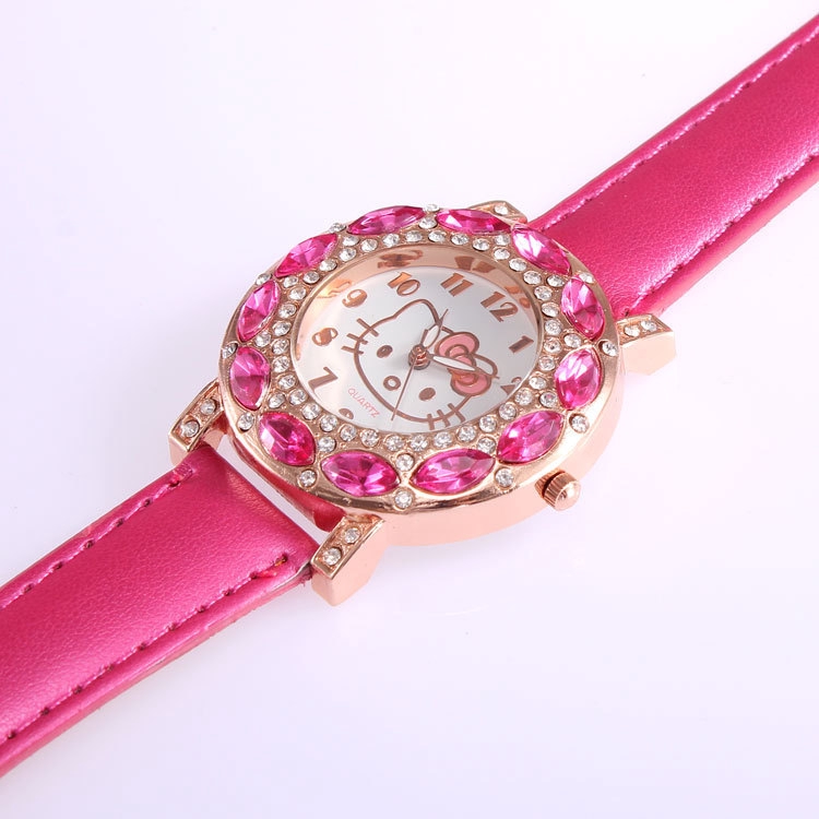 Kegllect Đồng Hồ Đeo Tay Mặt Hello Kitty Cho Bé Gái