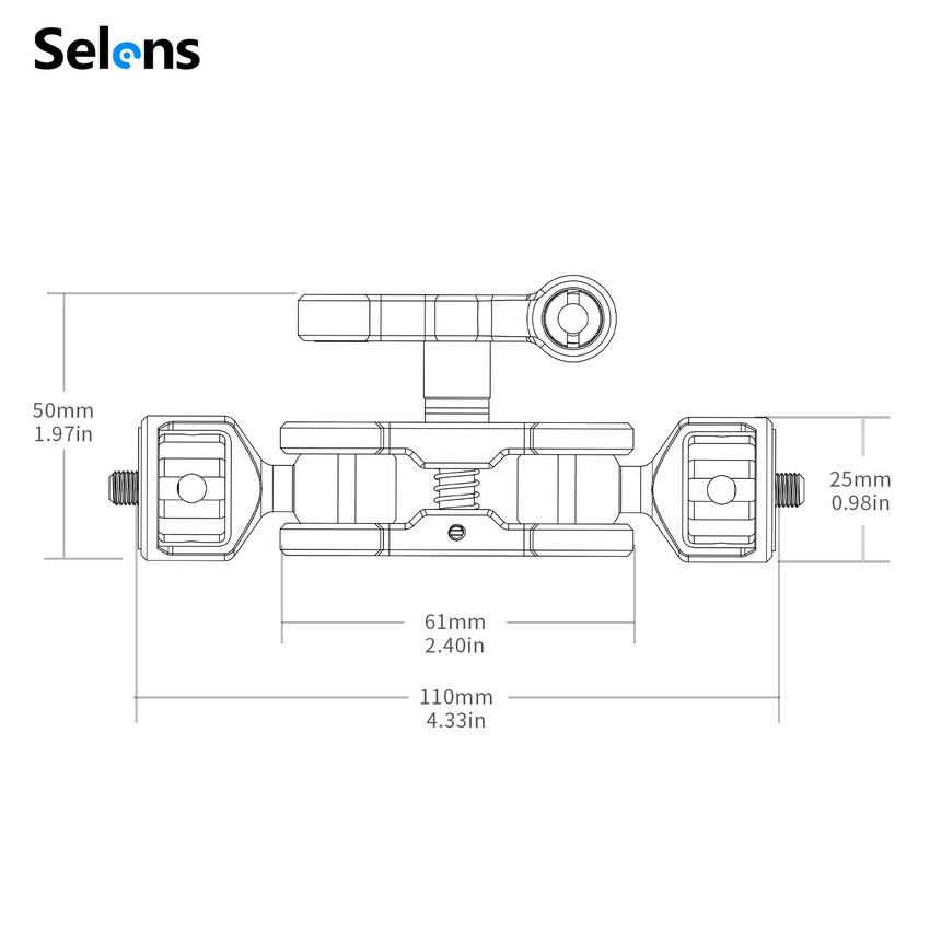 Cánh Tay Nối Máy Ảnh Đầu Bi Kép Selens 1 / 4 3 / 8 Inch