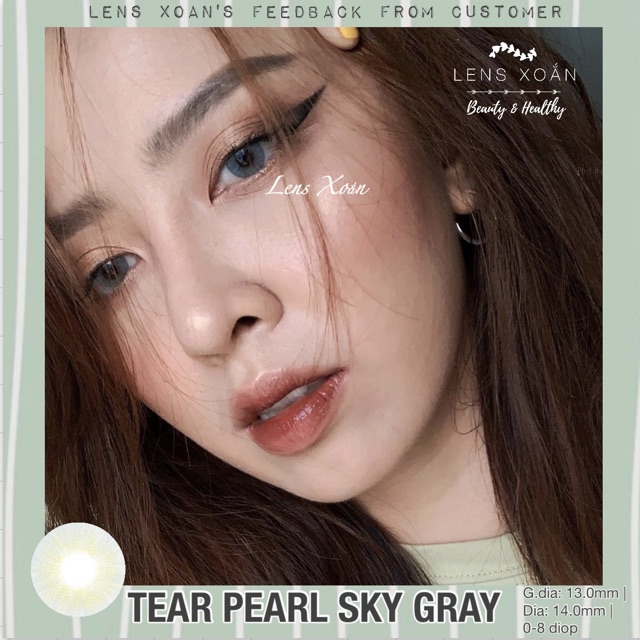 Áp tròng TEAR PEARL HOLOGRAM SKY GRAY-LENS ME( LENS XOẮN)