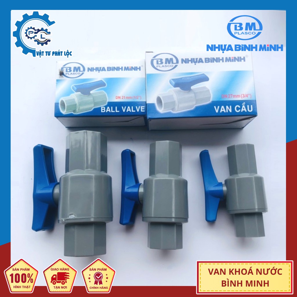 Van khoá nước Bình Minh phi 21, 27, 34 TẶNG KÈM