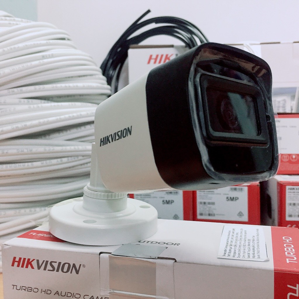 [Trọn bộ 8 CAMERA 5MP vỏ kim loại có MIC thu âm ] Hikvision 5MP vỏ kim loại 2560 x 1944 (FULL PHỤ KIỆN LẮP ĐẶT)