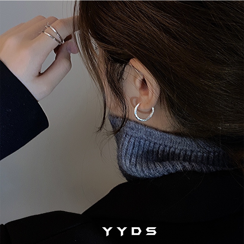 Khuyên Tai Kim Loại Đính Đá Thời Trang Mới Cho Nữ