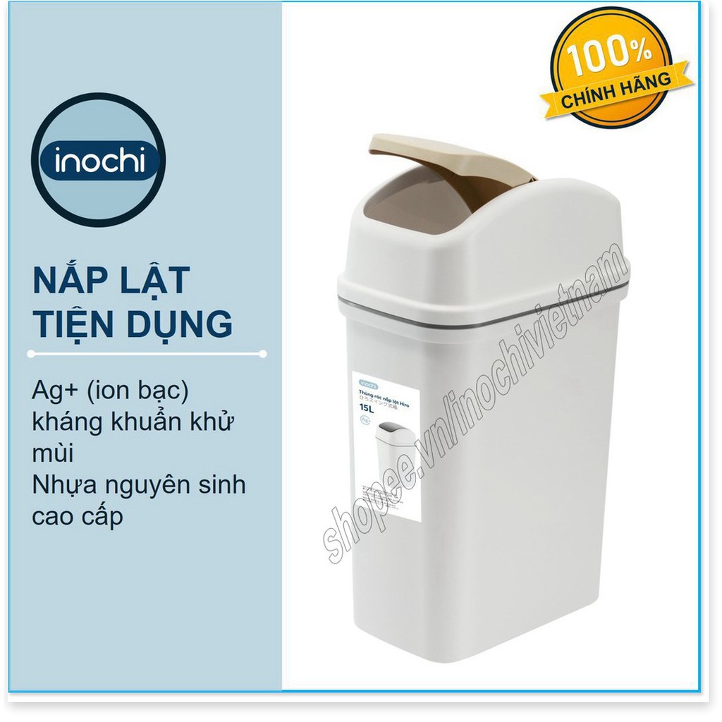 [Tặng Quà]Thùng Rác Thông Minh,Nhựa Nắp Lật Inochi 5/10/15 Lít Rất Đẹp Làm Sọt Rác Văn Phòng, Khách Sạn, Đựng Rác