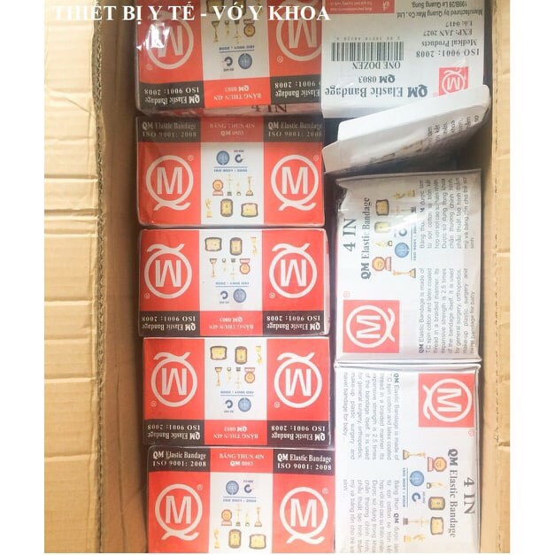 Cuộn Băng thun Băng Chun y tế tiệt trùng 4in 2 móc và 3 móc MQ hỗ trợ chấn thương
