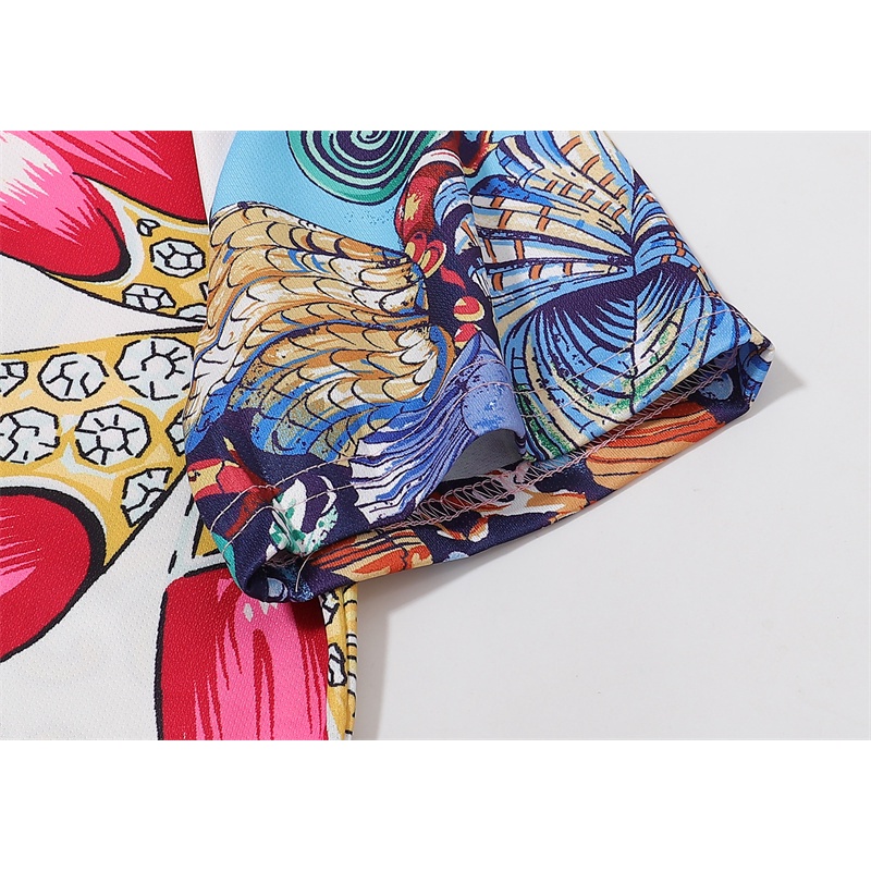 Áo Thun Polo In Họa Tiết Hoa Màu Hồng Gradient Chất Lượng Cao Thời Trang Mùa Hè