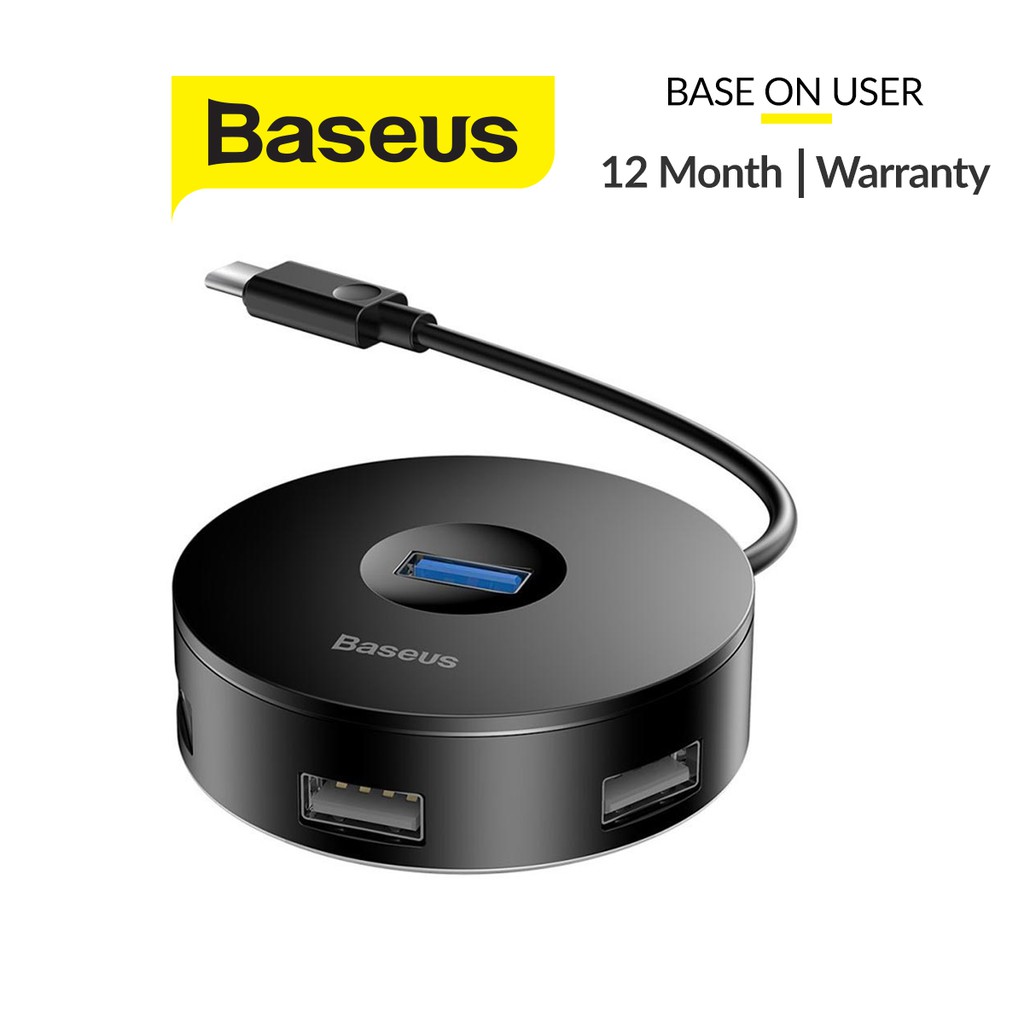 Bộ HUB Baseus chuyển đổi từ Type-C sang USB 3.0 Baseus Round Box HUB (4 cổng USB, 1xUSB3.0, 3xUSB2.0)