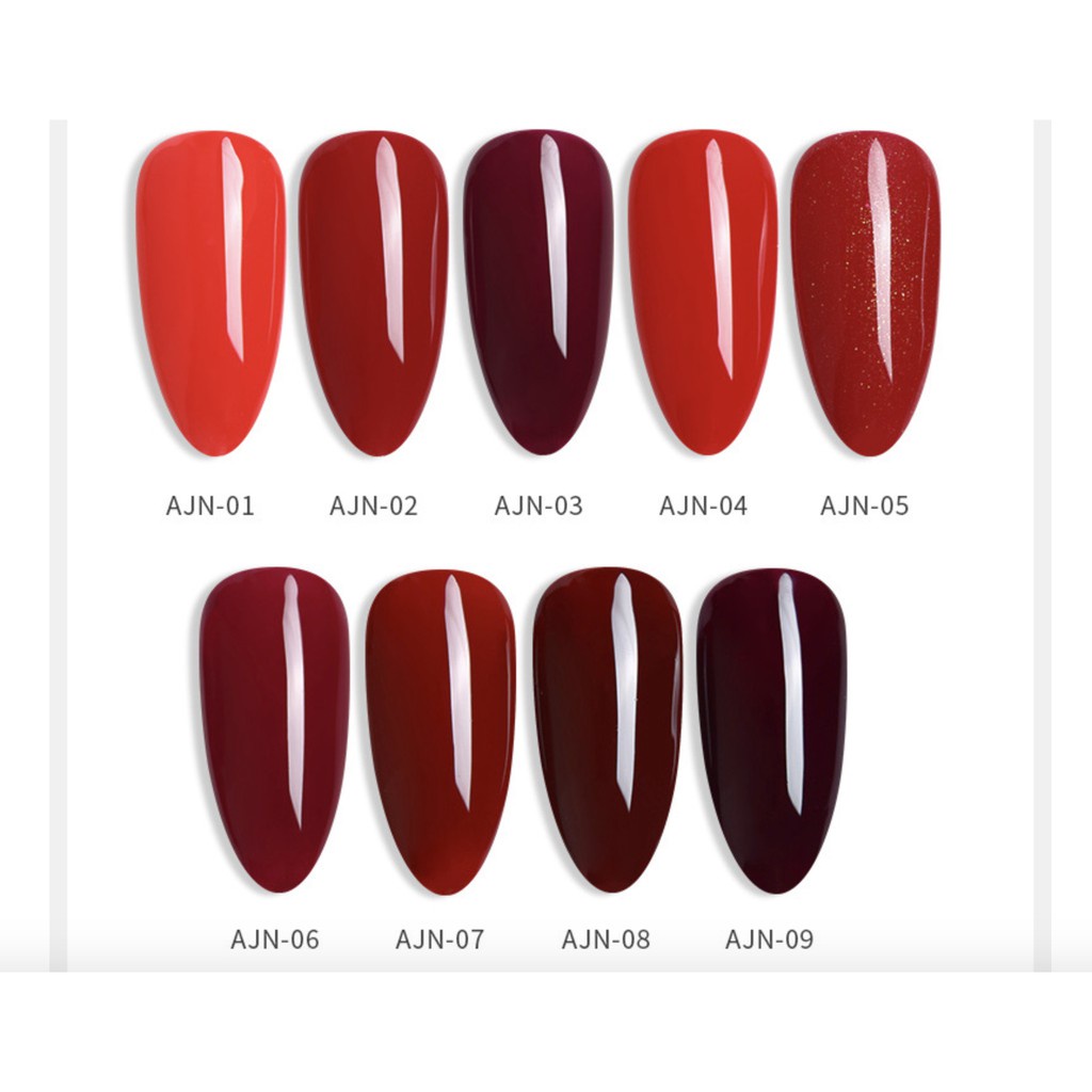 Sơn móng tay gel AS dùng máy hơ các tone màu đỏ hot hit mã AJN 15ml