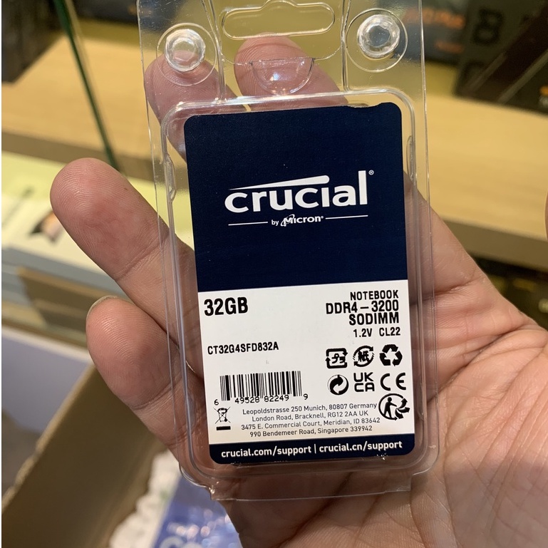 RAM Laptop 8GB 16GB 32GB Crucial DDR4 Bus 3200MHz - BH 3 Năm