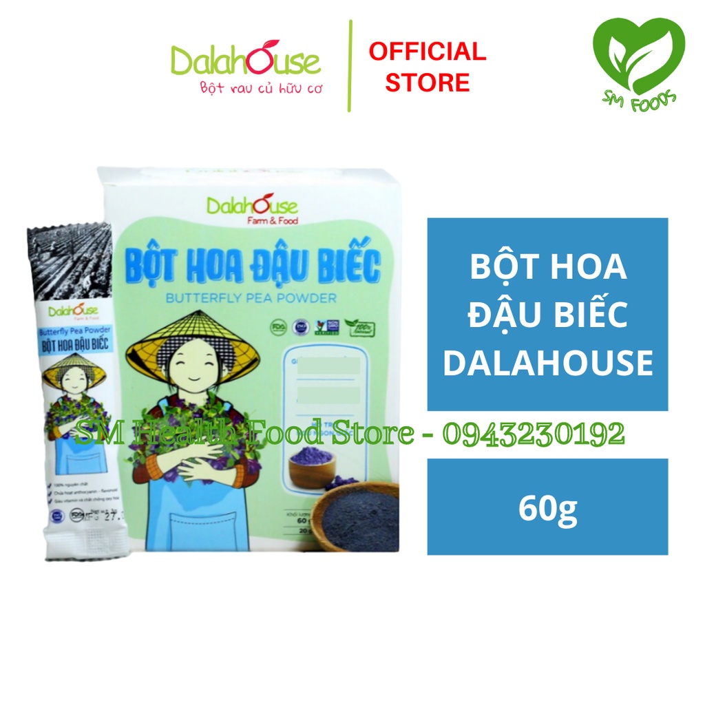 Bột Hoa Đậu Biếc Sấy Lạnh Dalahouse 60g (20 gói * 3g)