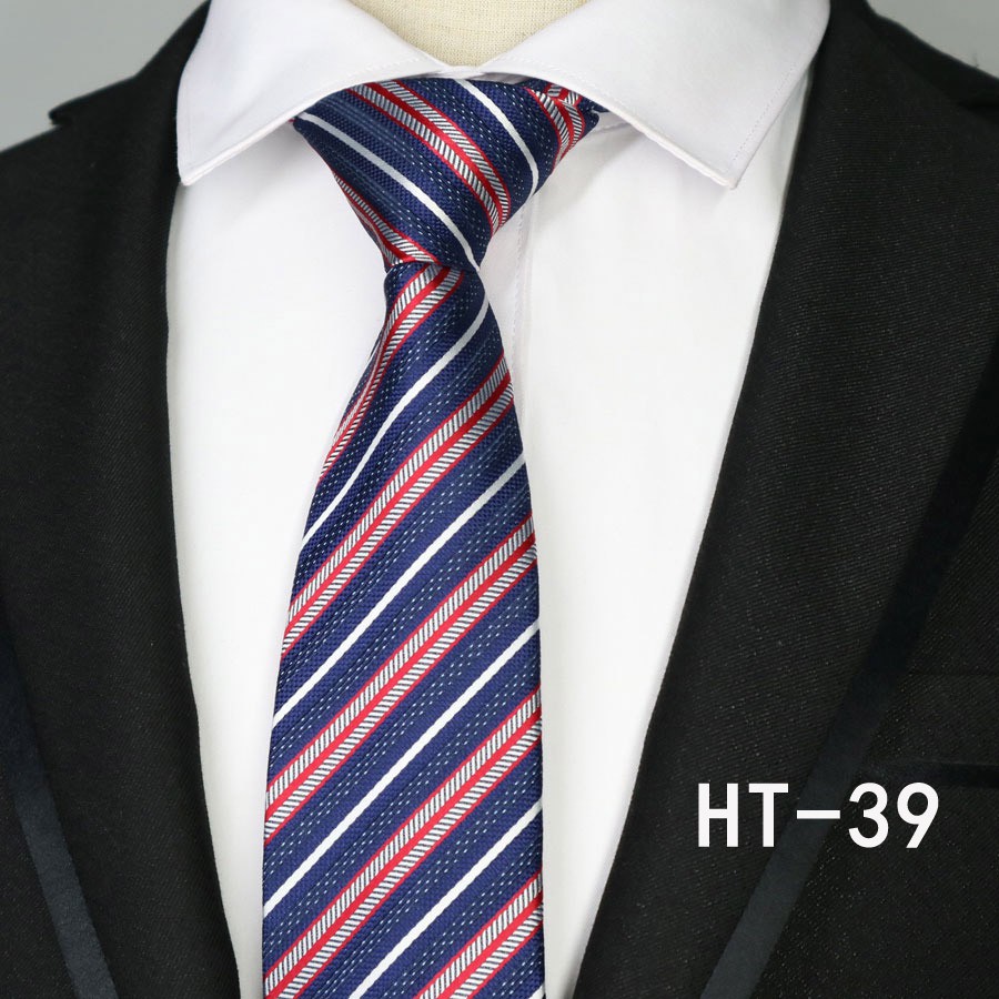 Cà Vạt Lụa JACQUARD 7CM Họa Tiết Sọc Thời Trang Cho Nam