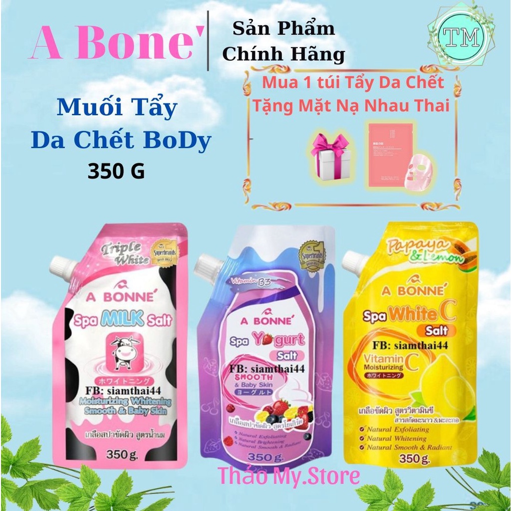 Muối Bò Tẩy Da Chết ABONE 350g - Tẩy Da Chết Toàn Thân Cho Làn Da Sạch Và Mịn Màng