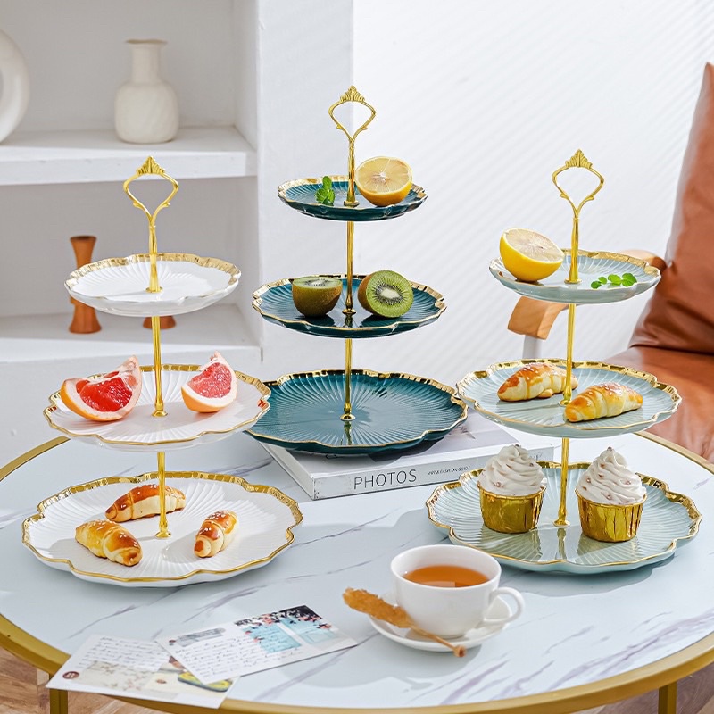Khay đựng bánh kẹo , mứt tết | khay 2 tầng , 3 tầng gốm sứ cao cấp