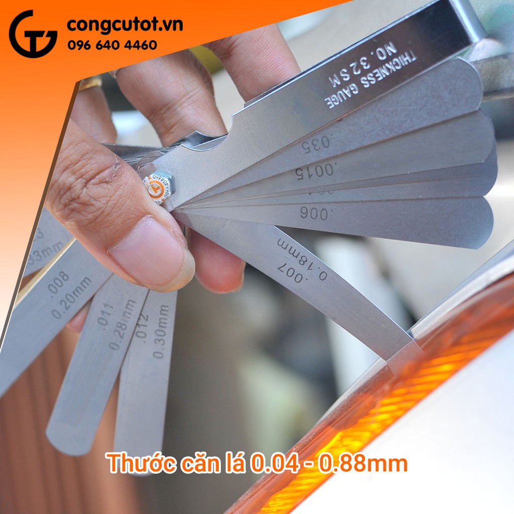 Bộ thước đo khe hở 32 lá 0.04-0.88mm hoặc 0.02-1mm tùy chọn thép lò xo chuyên dụng